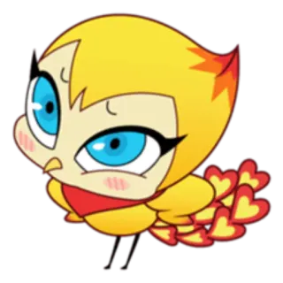 🙂 82f00fcb 卡通, 鸟, 黄色, 红色, 可爱, 可爱 telegram sticker