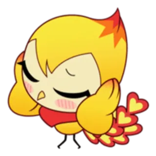 ☺️ a6308a5c 卡通, 鸟, 黄色, 爱心, 可爱 telegram sticker