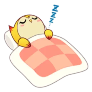 😴 ba9cb492 ZZZZ 睡觉, 鸟, 卡通, zzz, 床, 枕头 telegram sticker