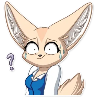 😰 4e997c67 Fenneko Aggretsuko anime, fenneko, aggretsuko, fox, question, cartoon, anthropomorphic telegram sticker