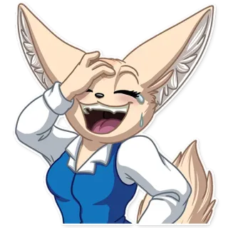 😂 90e5e20a Fenneko Aggretsuko fenneko, aggretsuko, anime, laughing, cartoon telegram sticker