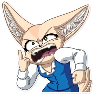 😡 cf0a9661 Fenneko Aggretsuko fenneko, middle finger, aggretsuko, anime, angry, fox telegram sticker