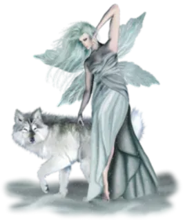 🐾 48f33eff นางฟ้า, หมาป่า, แฟนตาซี, ตำนาน, ปีก, ธรรมชาติ, เอลฟ์, เวทมนตร์ telegram sticker