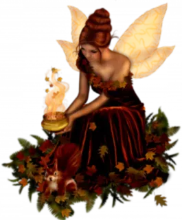 🔥 8c48e6ce นางฟ้า, ฤดูใบไม้ร่วง, ฤดูใบไม้ร่วง, กระรอก, ธรรมชาติ, แฟนตาซี telegram sticker