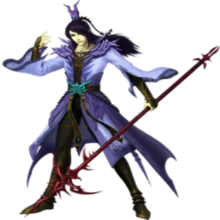 🤵 b02d243b แฟนตาซี, ตัวละคร, คทา, ผู้ชาย, ผมยาว, เสื้อคลุม telegram sticker