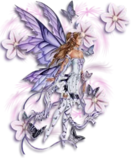 🙃 dce93676 นางฟ้า, แฟนตาซี, ดอกไม้, ปีก, สีม่วง, เวทมนตร์, แปลก, เด็กผู้หญิง telegram sticker