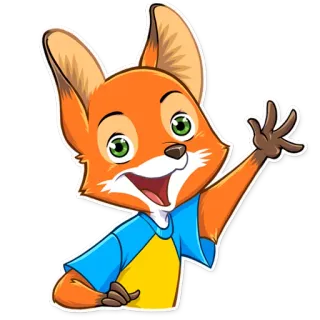 👋 e2b183ab fuchs, tier, cartoon, freundlich, orange, figur, säugetier whatsapp sticker
