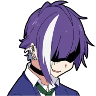 😓 24e307f4 Anime, Man, Paars Haar, Choker telegram sticker