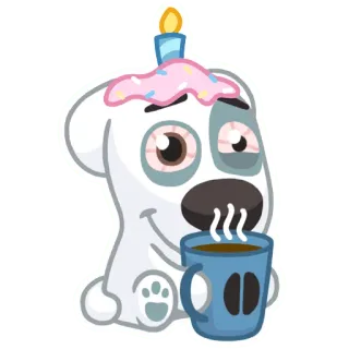 ☕️ 1368f8b0 犬, コーヒー, カップケーキ, お祝い, 漫画, 眠い telegram sticker