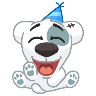 🥳 696c9fa7 犬, 子犬, 漫画, パーティー, お祝い, 動物, かわいい telegram sticker