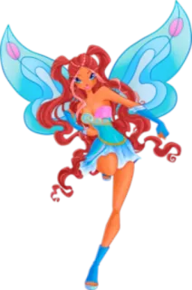 🧚‍♀ 4c053205 wróżka, skrzydła, niebieski, różowy, kreskówka, postać, fantazja telegram sticker