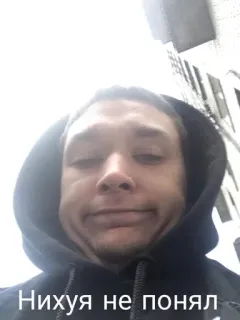 🤓 96e88ac7 Нихуя не понял Selfie, Hoodie, Porträt, Russisch, Ausdruck telegram sticker
