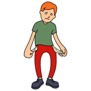 😞 40ffd5fb pobreza, dificultades económicas, sin dinero, arruinado, pobre, desempleo, penurias económicas whatsapp sticker