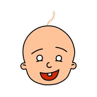 👶 53d392d1 bebé, niño, dibujo animado, inocente, cara, dibujo whatsapp sticker