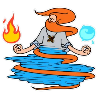 🌪 5c0c326c elemental, magia, fantasía, fuego, agua, mago whatsapp sticker