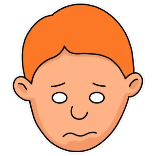 🙎‍♂️ 7e127c35 triste, molesto, infeliz, decepcionado, cara de dibujos animados, pelo naranja whatsapp sticker
