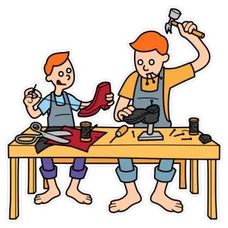 👞 b2e0e63a zapatero, artesanía, hecho a mano, taller, cuero, zapatos whatsapp sticker