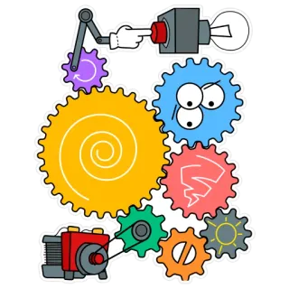 ⚙️ d3f20dac engranajes, máquina, tecnología, automatización, mecanismo whatsapp sticker