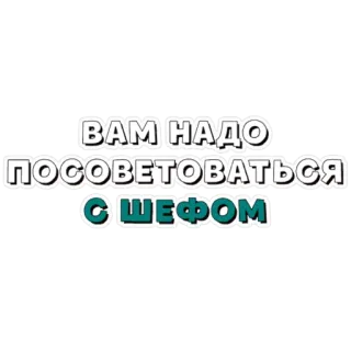 🦉 dea80cf8 ВАМ НАДО ПОСОВЕТОВАТЬСЯ С ШЕФОМ ruso, texto, consejo, jefe, consultar, jefe whatsapp sticker