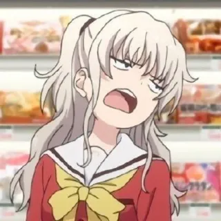 🌟 bae3be37 anime, meisje, personage, walging, uitdrukking, geïrriteerd telegram sticker