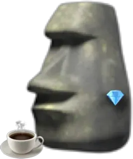 💎 2b81c3e8 moai, statue, easter island, diamond, coffee, cup, emoji telegram sticker