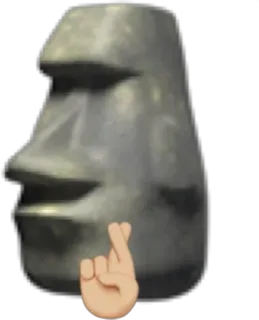 🤞 6434028c emoji, luck, fingers crossed, moai, stone head telegram sticker