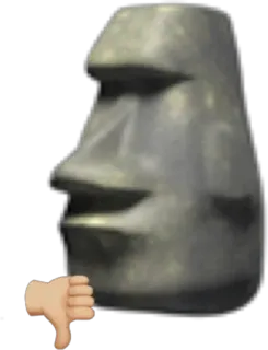 👎 a1357557 moai, emoji, thumbs down, dislike, stone, statue telegram sticker