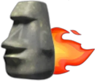 🔥 a680f3c6 moai, stone head, easter island, flames, fire, rock, sculpture telegram sticker