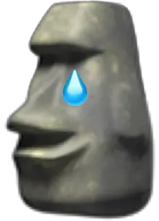 🥺 aa771347 moai, emoji, crying, sad, stone head, easter island telegram sticker