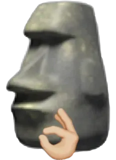 🗿 ff6f0240 moai, statue, emoji, ok, gesture, easter island, meme telegram sticker