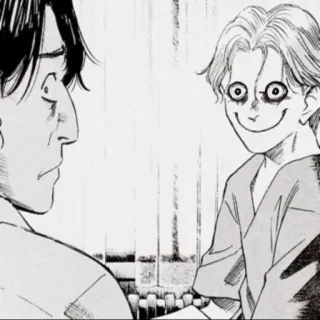 〰 0fa02910 Johan Liebert Monster 만화, 애니메이션, 악당, 소름끼치는, 요한, 괴물 telegram sticker