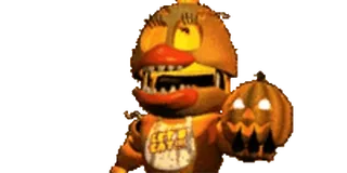 🎃 061c8a58 Chica Five Nights at Freddy's halloween, pompoen, animatronic, eng, videogame telegram sticker