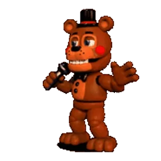 🐻 3aa49a9f Toy Freddy Five Nights at Freddy's animatronic, beer, horror, spel, speelgoed, microfoon telegram sticker