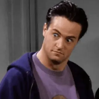 😳 188b88ee Chandler Bing Friends program telewizyjny, sitcom, Chandler, Przyjaciele, mem, śmieszne, lata 90. telegram sticker