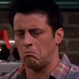 😕 ed82d05e Joey Tribbiani Friends joey tribbiani, przyjaciele, serial tv, smutna mina telegram sticker