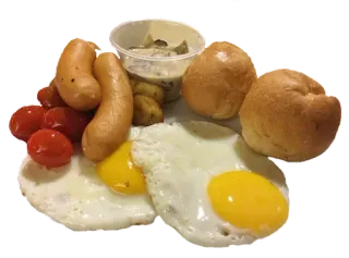 🍛 1c66c666 sarapan, telur, sosis, tomat, roti, jamur, makanan, makan telegram sticker