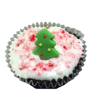 🍰 1ee30331 cupcake, pohon natal, hidangan penutup, natal, liburan, makanan ringan, manis telegram sticker