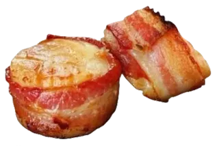 🐷 2b7f1f0a makanan, bacon, daging, dibungkus, lezat, makanan pembuka telegram sticker