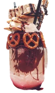 🍧 405754b1 milkshake, hidangan penutup, manis, makanan, minuman, cokelat, pretzel, krim kocok telegram sticker