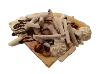 🍰 411905c8 Krep, Makanan penutup, Cokelat, Krim kocok, Pisang, Kue kering telegram sticker