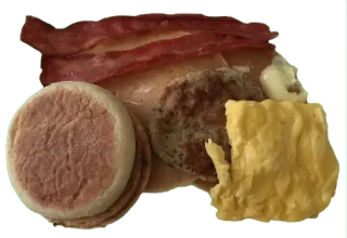 🍳 4cbcde7d sarapan, makanan, sandwich, bacon, telur, sosis, muffin, makan telegram sticker