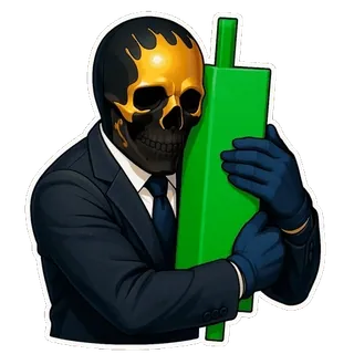 📈 9b914514 kerangka, bisnis, setelan, emas, hijau, lilin telegram sticker