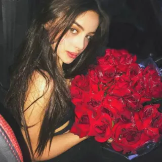 🌹 a6338427 女性, 赤いバラ, 花束, 美, 花, ポートレート telegram sticker