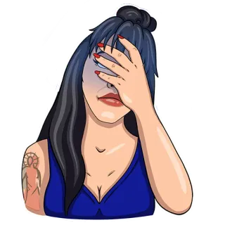 🤦‍♀️ d0f83f53 女人, 女孩, 捂脸, 卡通, 情绪化, 悲伤, 失望, 头像 telegram sticker