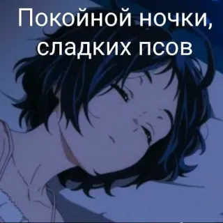 🌟 1b02393e Покойной ночки, сладких псов ราตรีสวัสดิ์, อนิเมะ, นอนหลับ, ฝันดี, การ์ตูน, ผู้หญิง, การนอนหลับ telegram sticker
