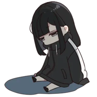 🦄 95f236e2 Anime, Sedih, Chibi, Gadis, Lucu, Emo whatsapp sticker