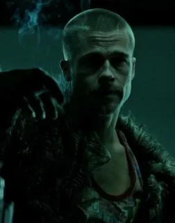 🧼 b9c0c471 Tyler Durden Fight Club драка, клуб, брэд питт, сигарета, насилие whatsapp sticker