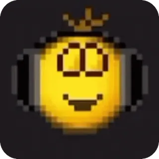 🌟 38bb0284 Emoji, Słuchawki, Korona, Pixel art telegram sticker