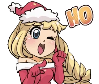 🎈 10def80c HO 크리스마스, 만화, 휴일, 겨울, 축제, 산타, 소녀 telegram sticker