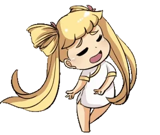 🎈 966804bb 애니메이션, 만화, SD, 귀여운, 여자, 금발, 행복한 telegram sticker